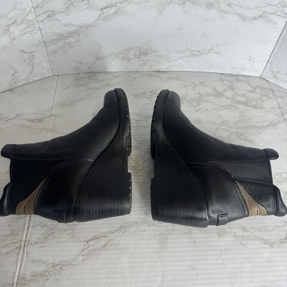 Sorel after hours Black Waterproof Leather Chelsea ankle boots size 8 ladies - Picture 8 of 10